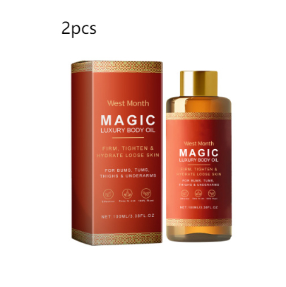 West Month Magic Luxury Body Oil packaging on a white background