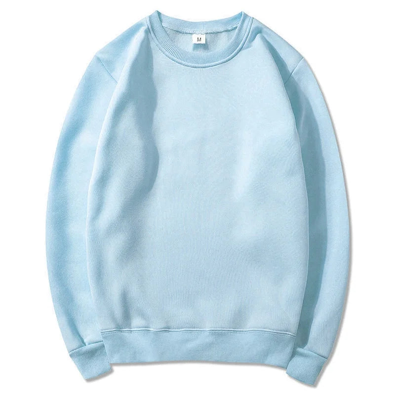Light blue sweatshirt on a white background
