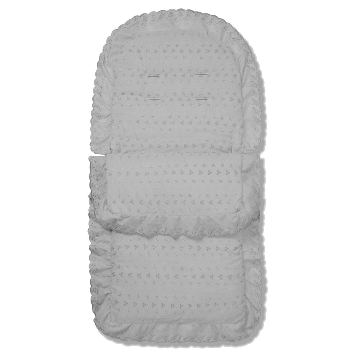 Gray textured footmuff on a white background