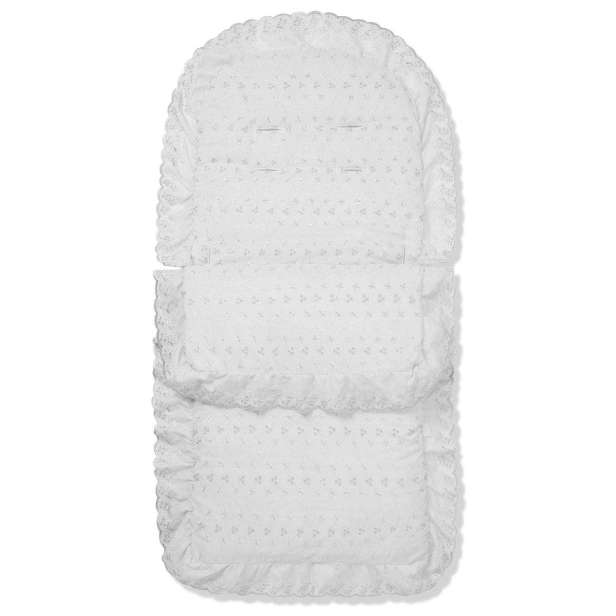 White textured footmuff on a white background